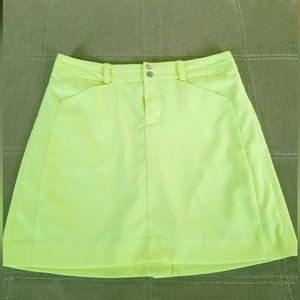 Polo Golf Ralph Lauren Skort Skirt Neon Yellow Built In Shorts Pockets Size 0
